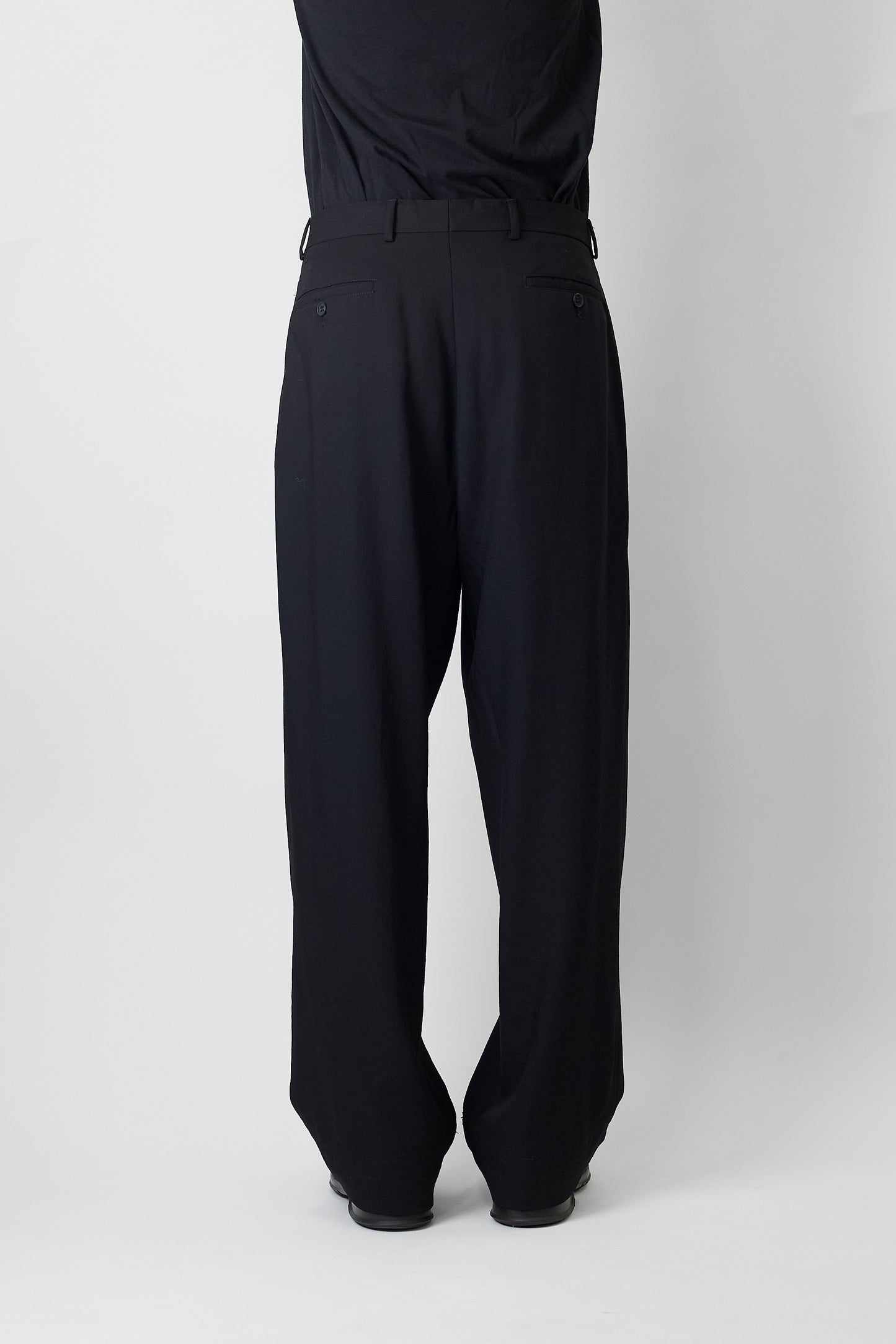 EMPORIO ARMANI GRAY WOOL WIDE PANTS MADE IN ITALY