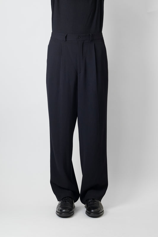 EMPORIO ARMANI BLACK WOOL WIDE PANTS MADE IN ITALY