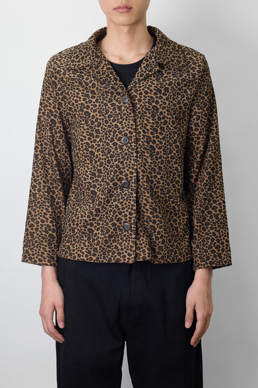 VINTAGE LEOPARD SHIRT JACKET MADE IN USA