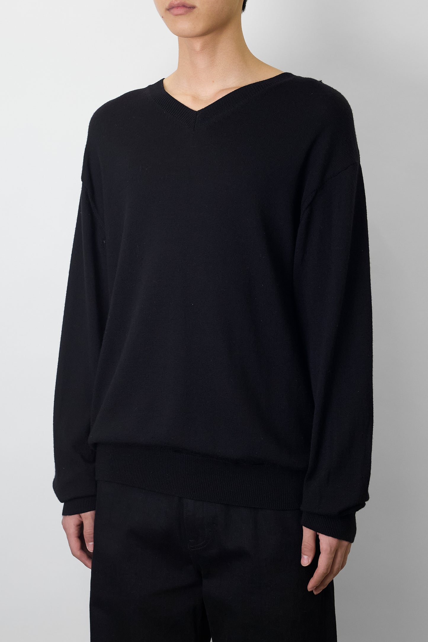 COMME DES GARCONS HOMME BLACK WOOL KNIT