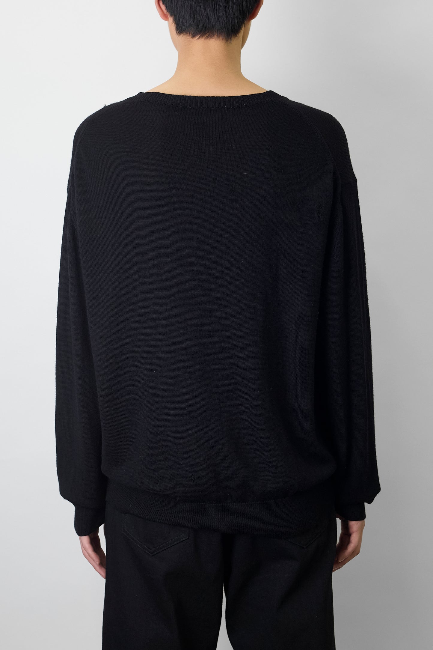 COMME DES GARCONS HOMME BLACK WOOL KNIT