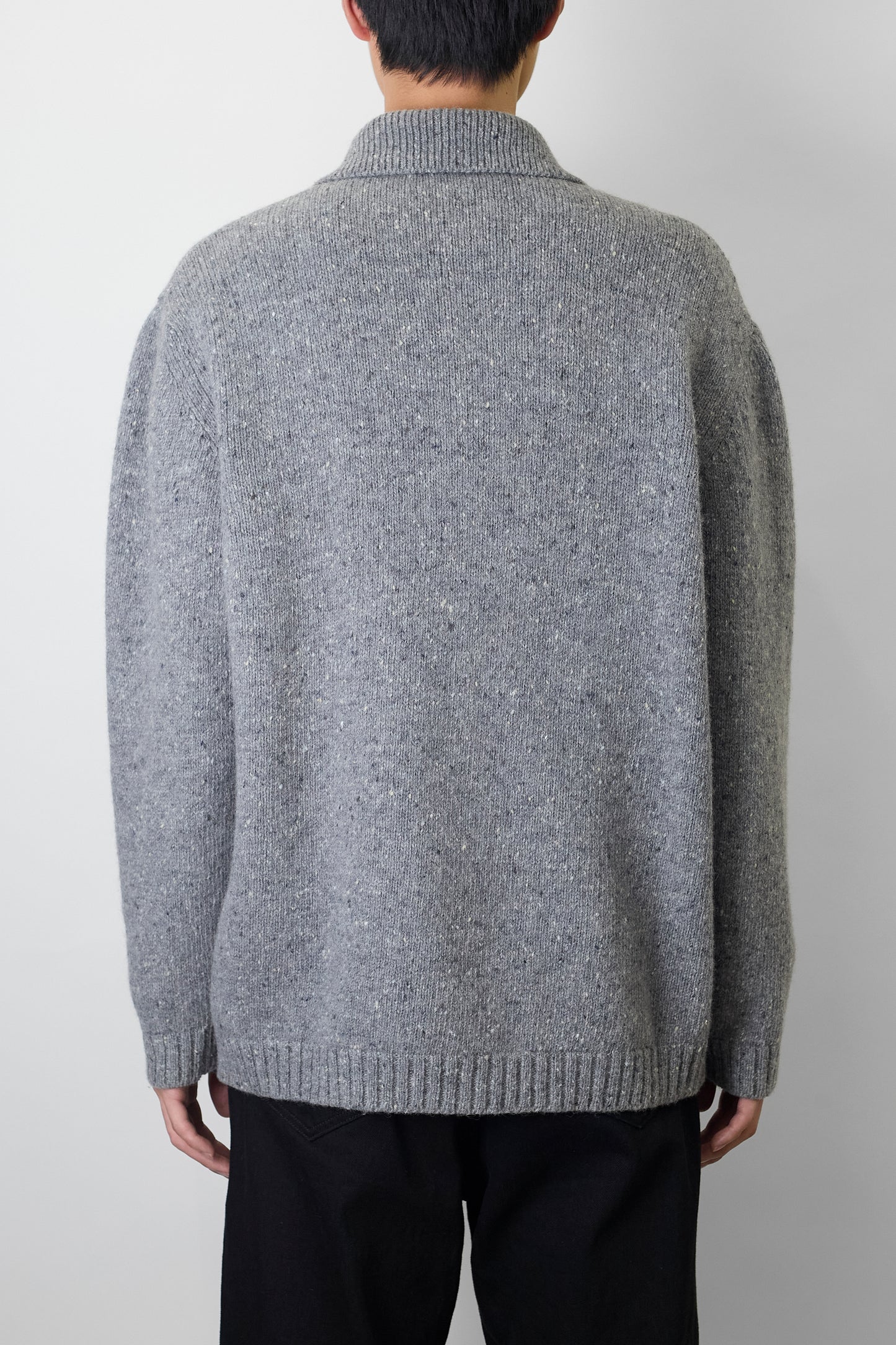 JOSEPH GRAY WOOL ZIP UP KNIT MADE IN ITALY