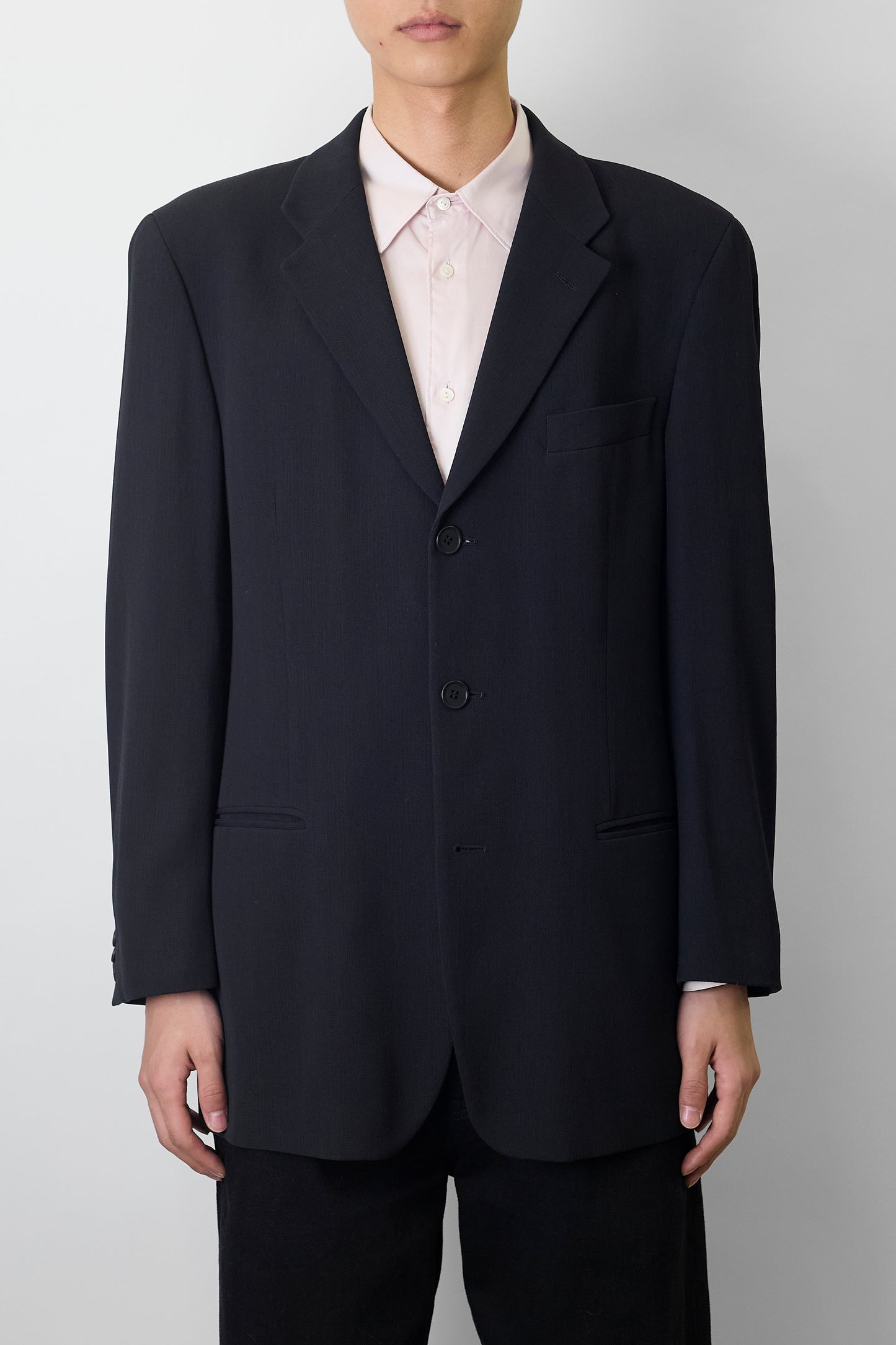 EMPORIO ARMANI GRAY WOOL TAILORED JACKET MADE IN ITALY