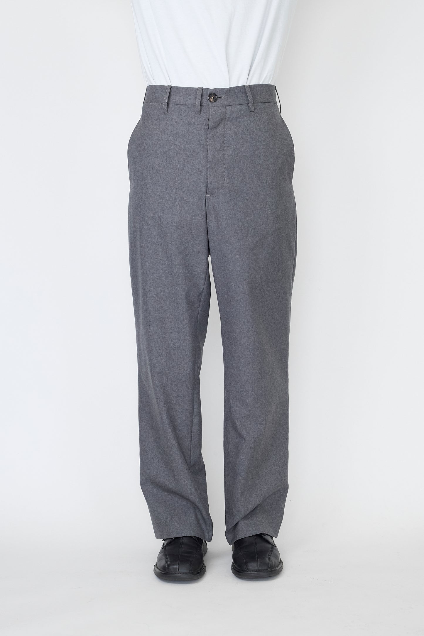 MARNI GRAY WOOL WIDE PANTS MADE IN RUMANIA