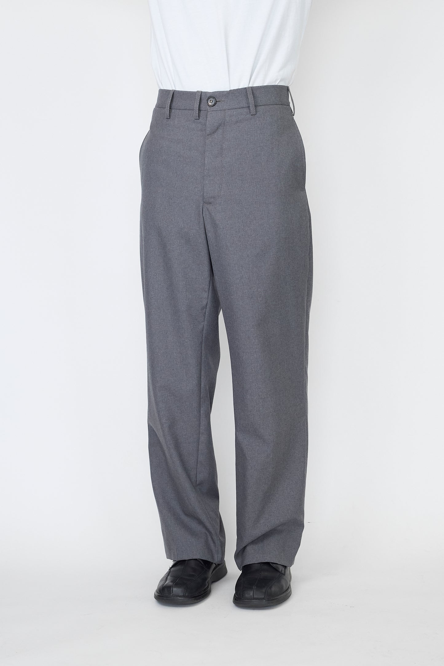 MARNI GRAY WOOL WIDE PANTS MADE IN RUMANIA