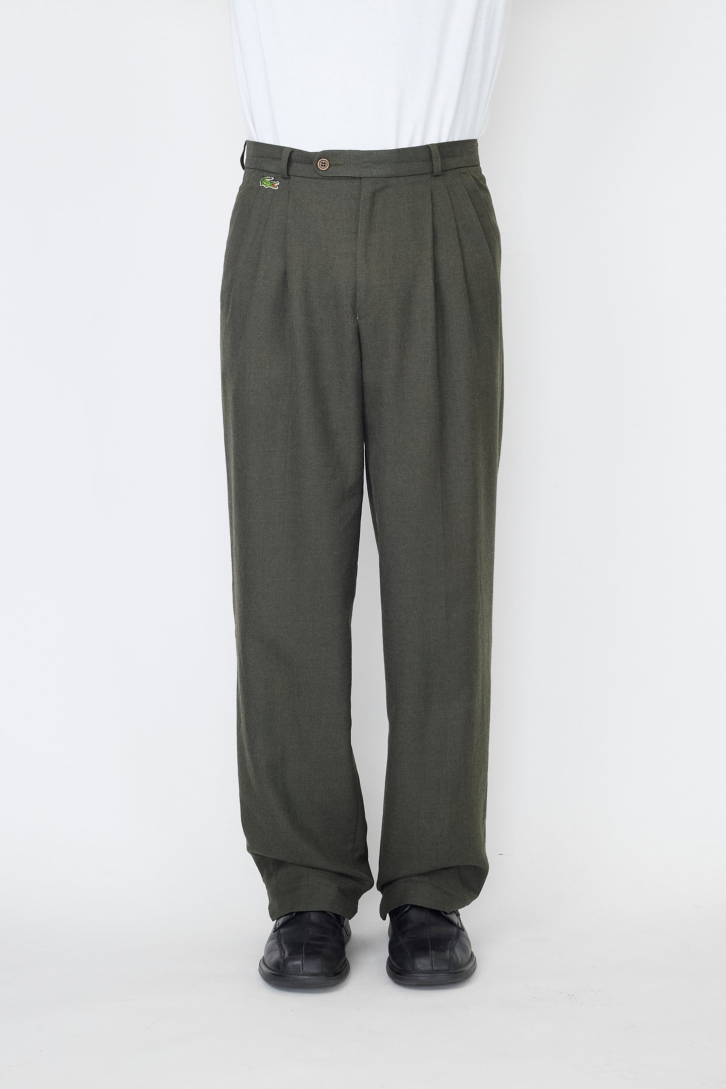 CHEMISE LACOSTE KHAKI WIDE PANTS MADE IN FRANCE