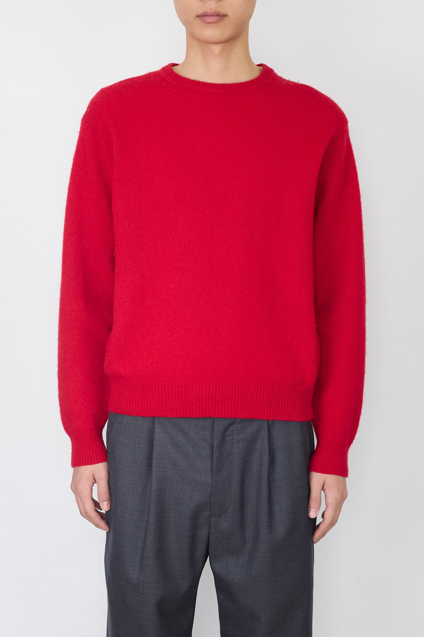 Y'S FOR MEN RED WOOL KNIT