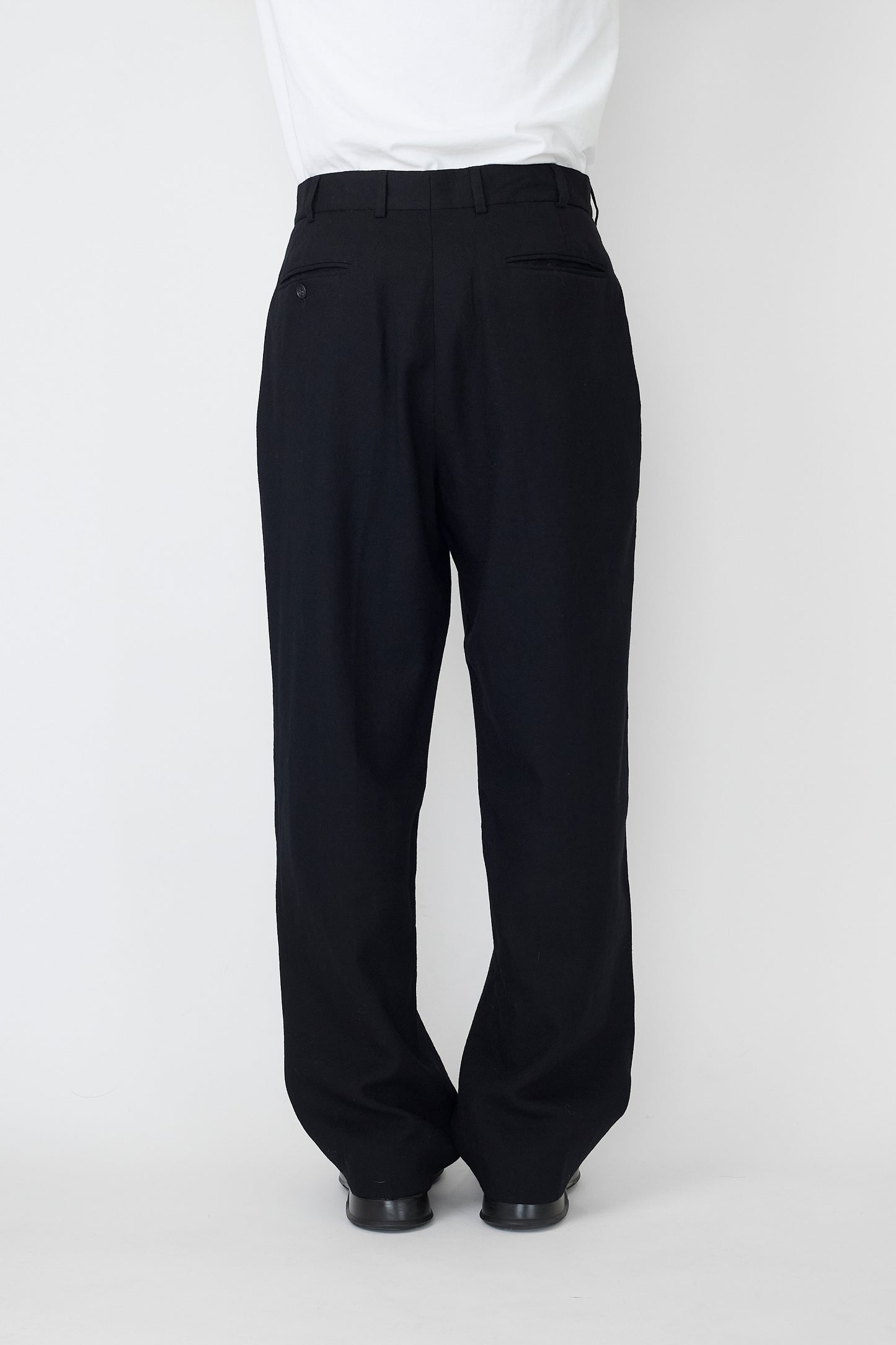 VINTAGE BLACK WOOL WIDE PANTS MADE IN ROMANIA