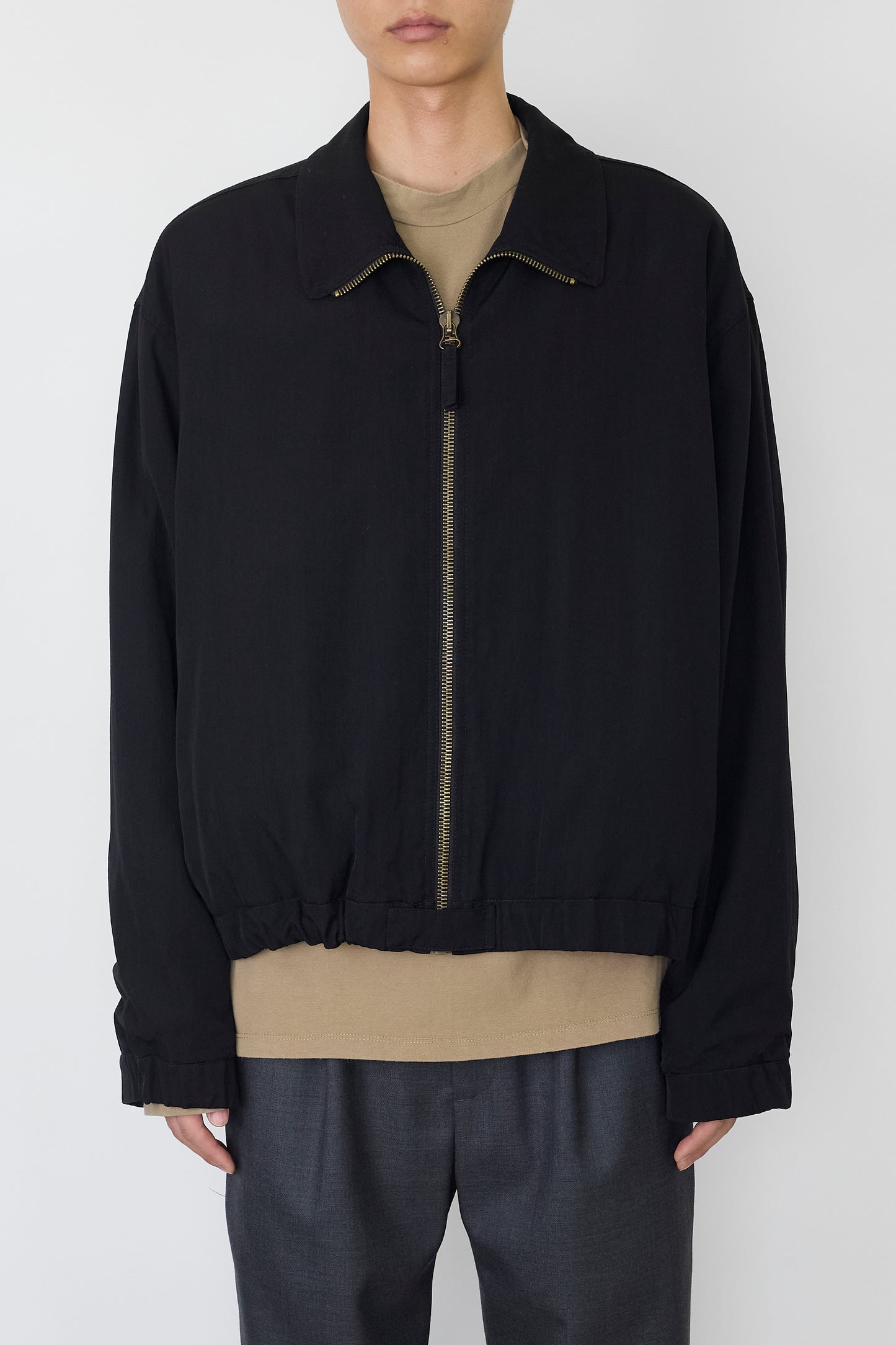 GIORGIO ARMANI PADDED BLACK WOOL SHORT JACKET MADE IN ITALY