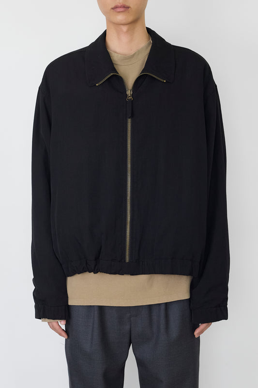 GIORGIO ARMANI PADDED BLACK WOOL SHORT JACKET MADE IN ITALY