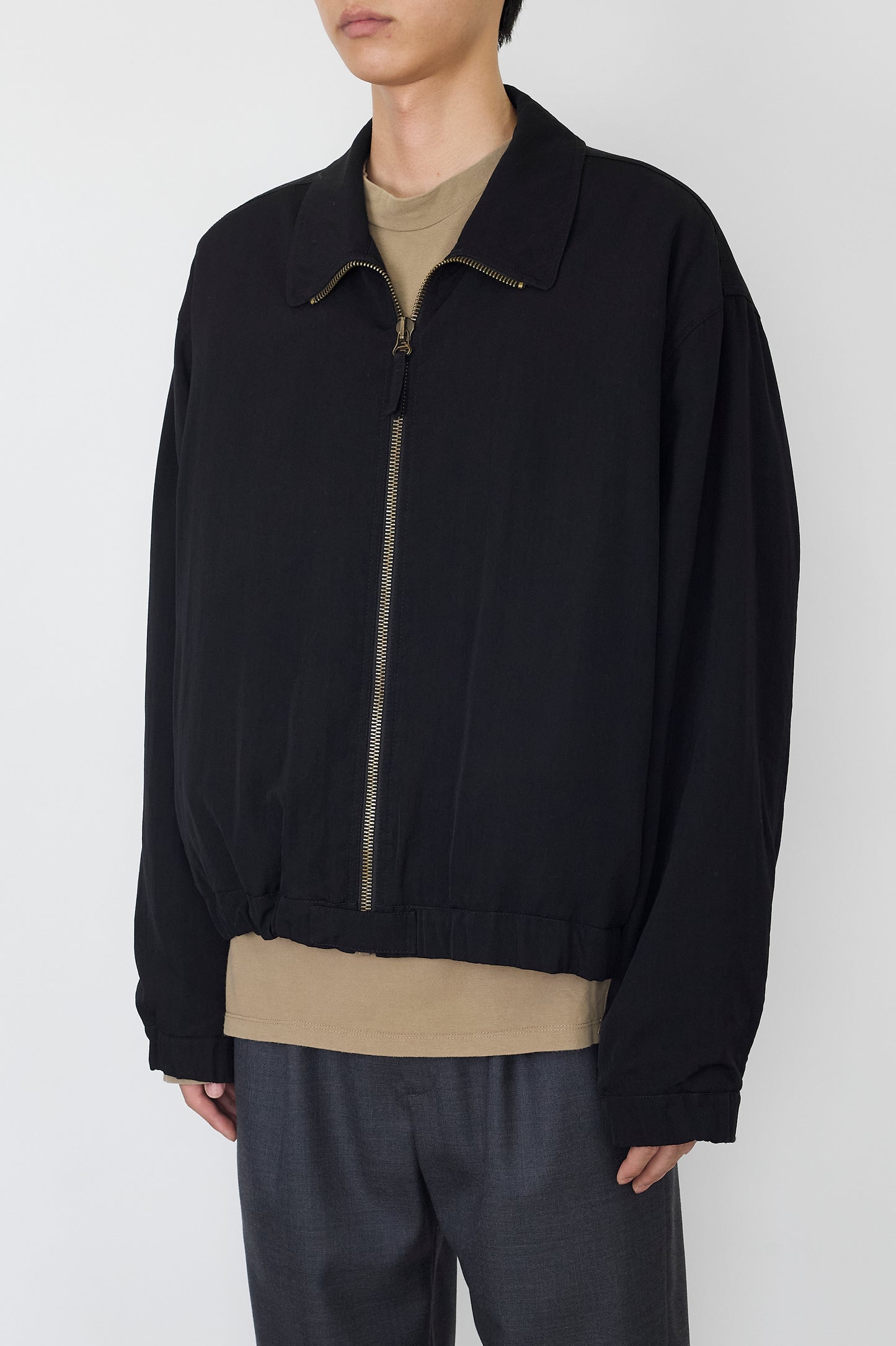 GIORGIO ARMANI PADDED BLACK WOOL SHORT JACKET MADE IN ITALY