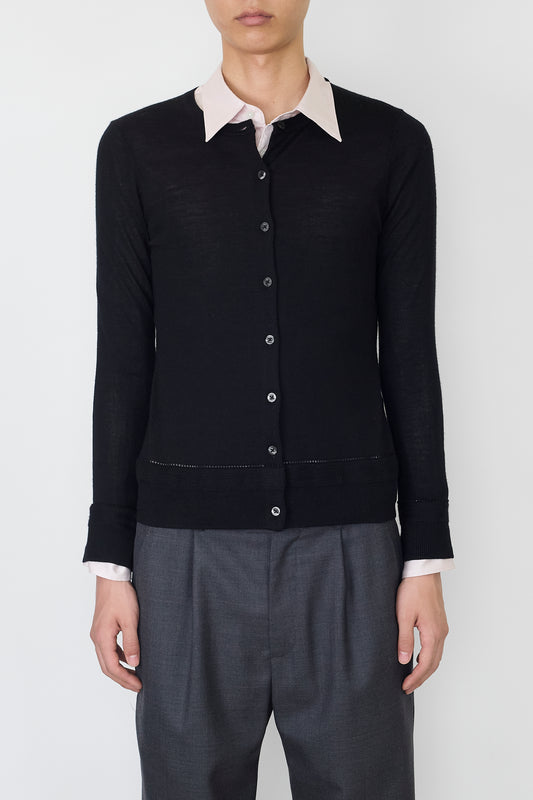 BROOKS BROTHERS DESIGNED BLACK WOOL KNIT