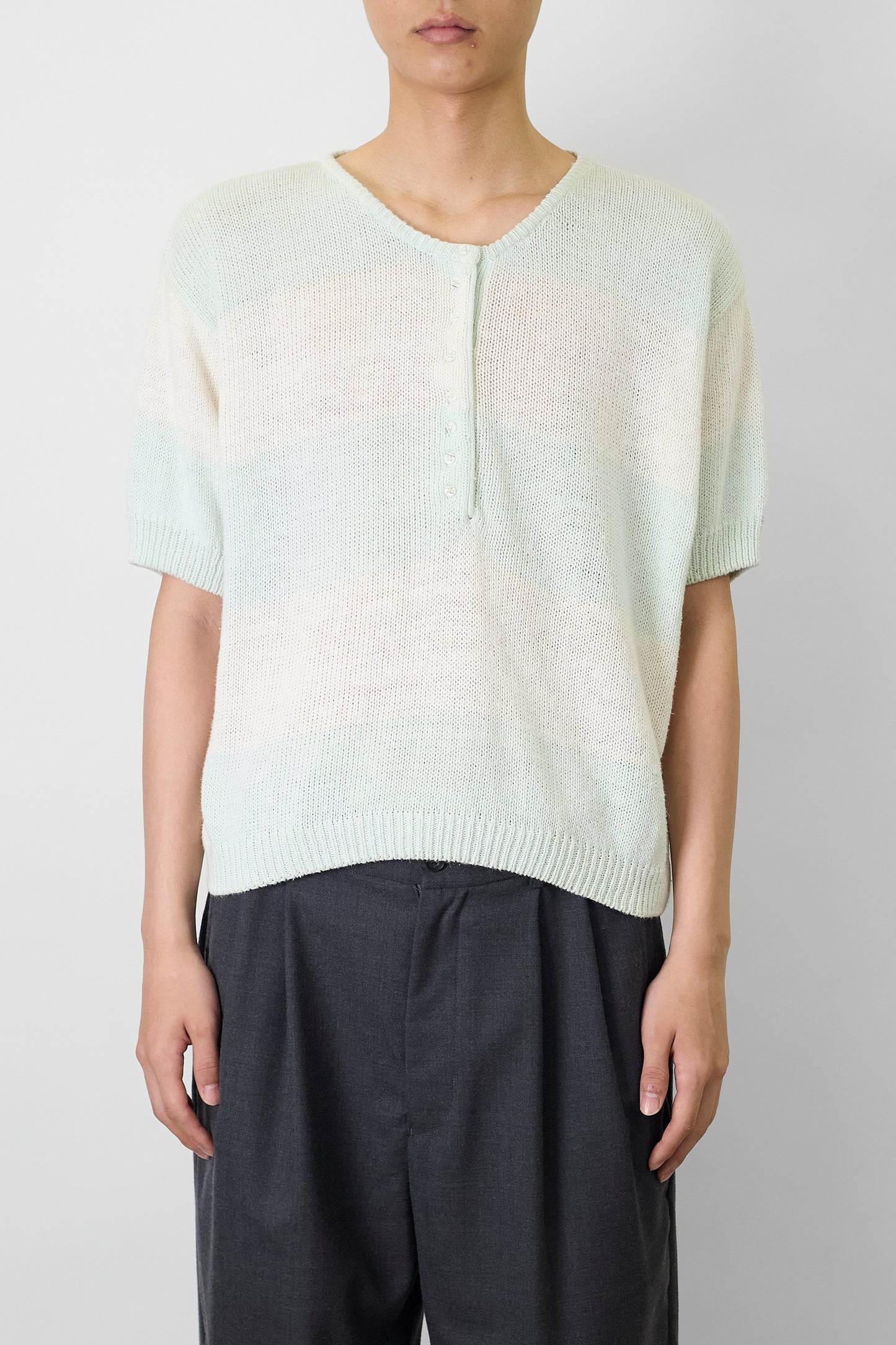 VINTAGE BORDER SUMMER HALF SLEEVE KNIT