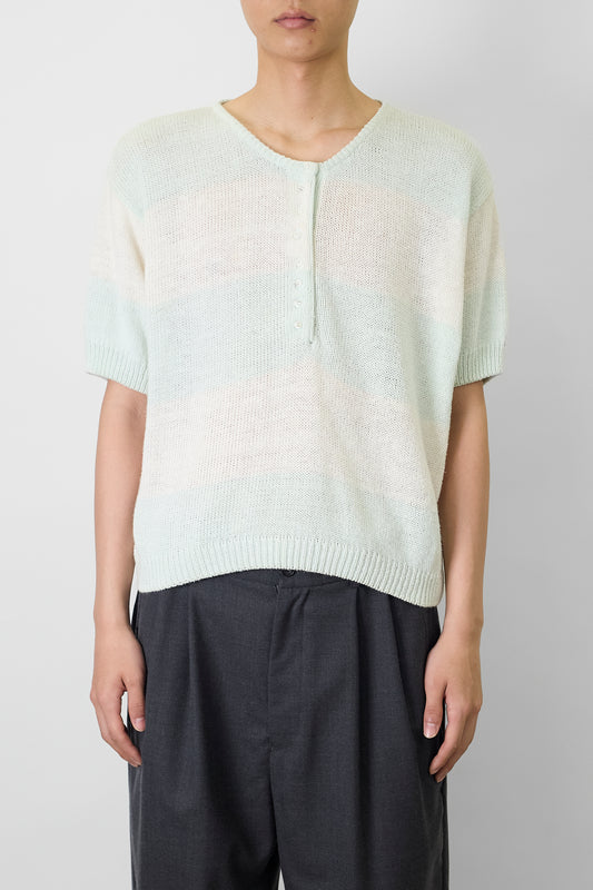 VINTAGE BORDER SUMMER HALF SLEEVE KNIT