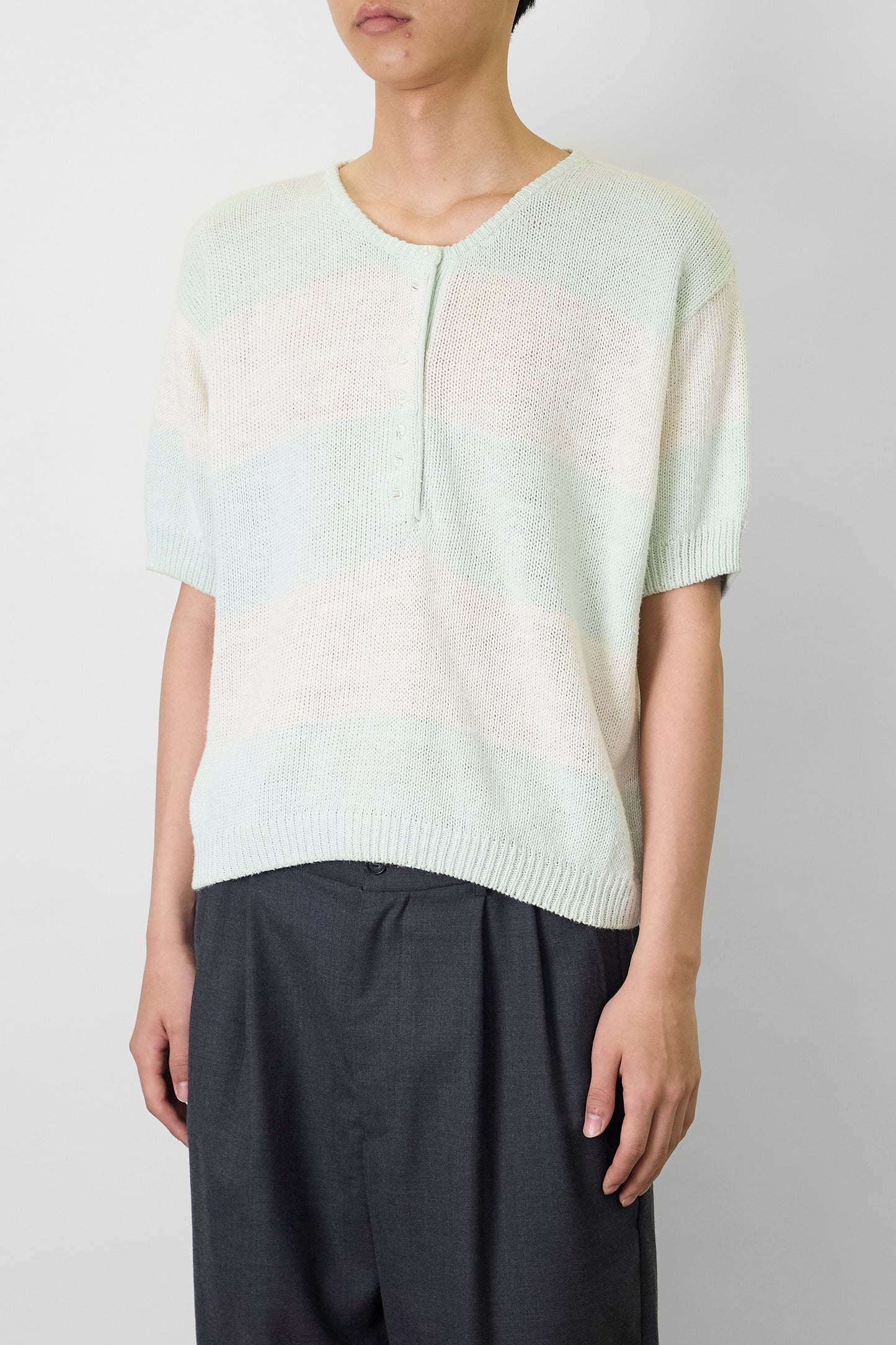 VINTAGE BORDER SUMMER HALF SLEEVE KNIT