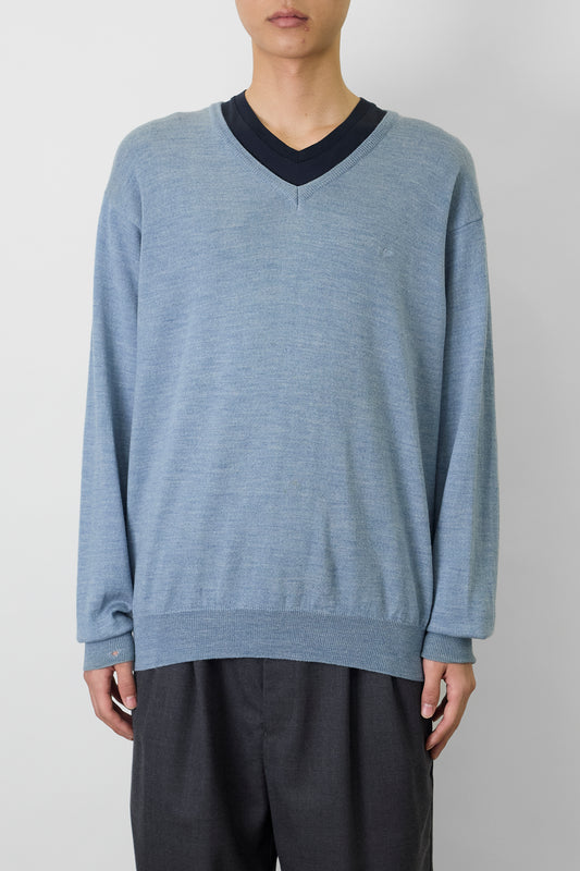 EMPORIO ARMANI SKY BLUE WOOL KNIT MADE IN ITALY