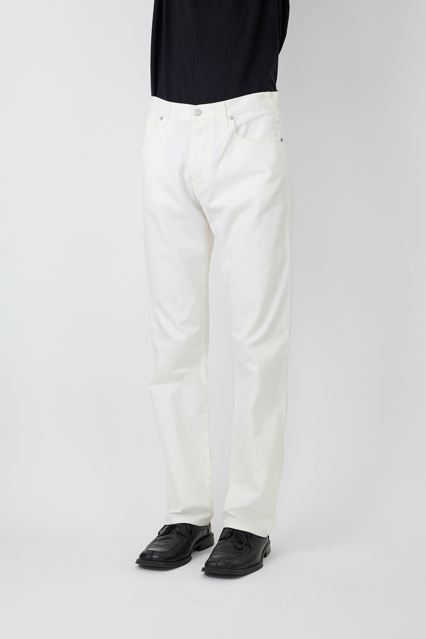 ARMANI JEANS WHITE DENIM STRAIGHT PANTS MADE IN ITALY