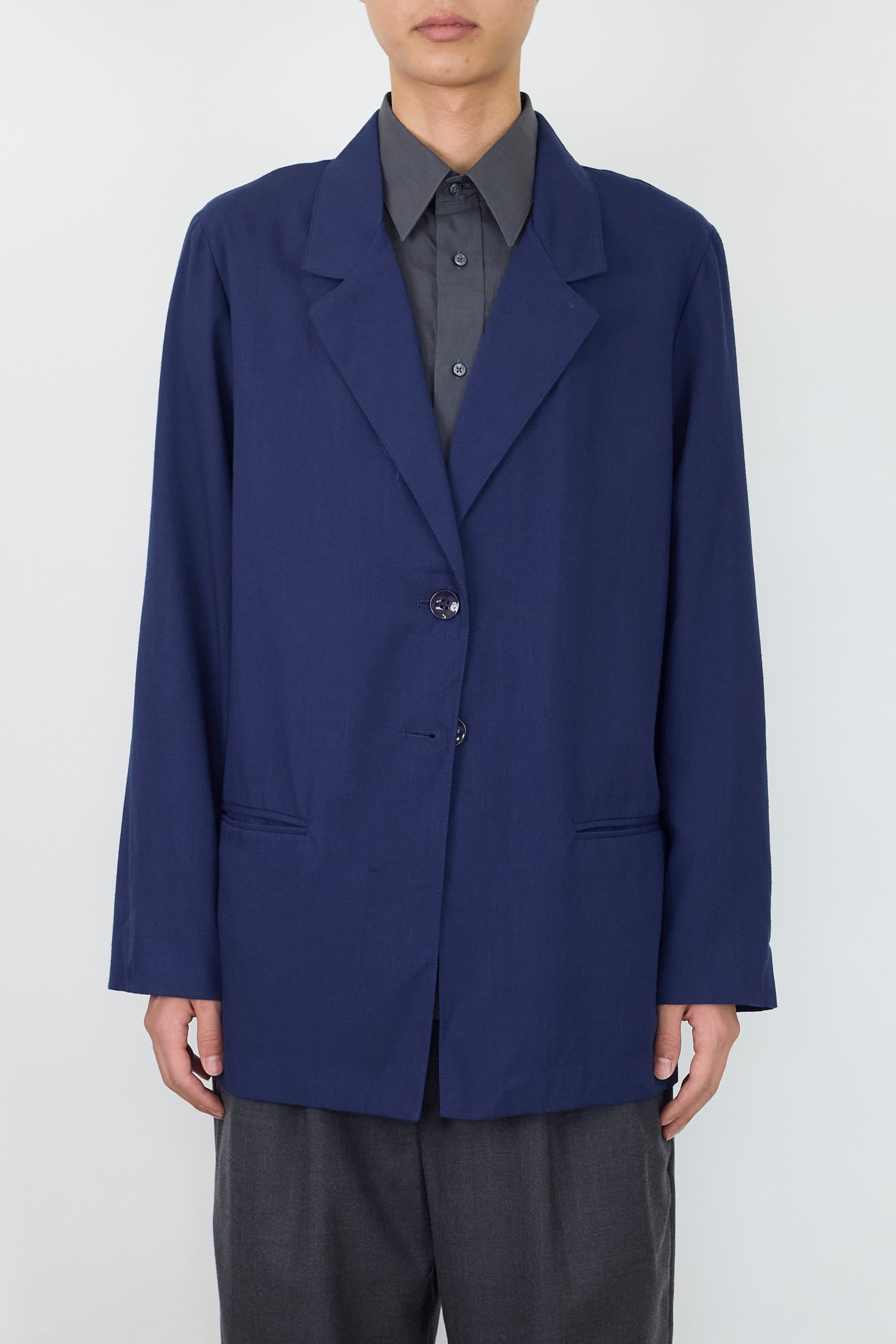 VINTAGE NAVY EASY TAILORED JACKET