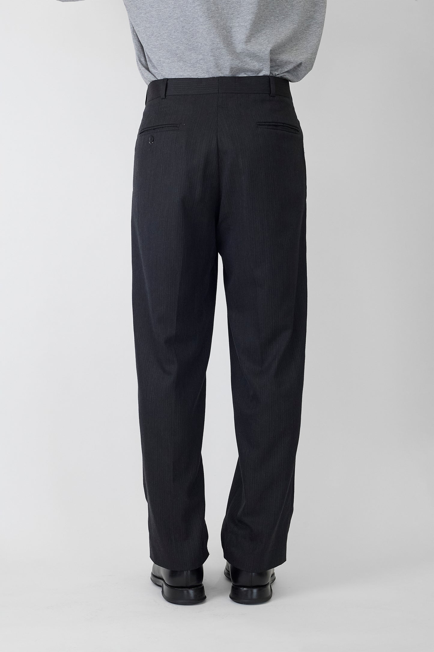 VINTAGE GRAY WOOL WIDE PANTS