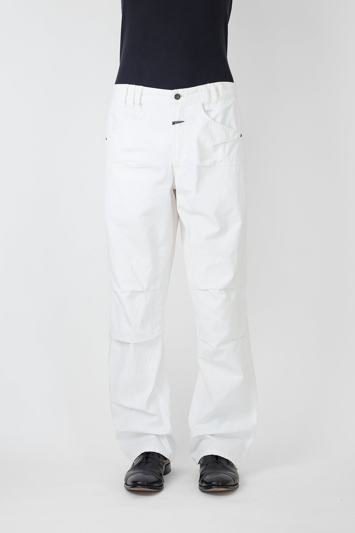 MARITHE FRANCOIS GIRBAUD DESIGNED WHITE WIDE PANTS
