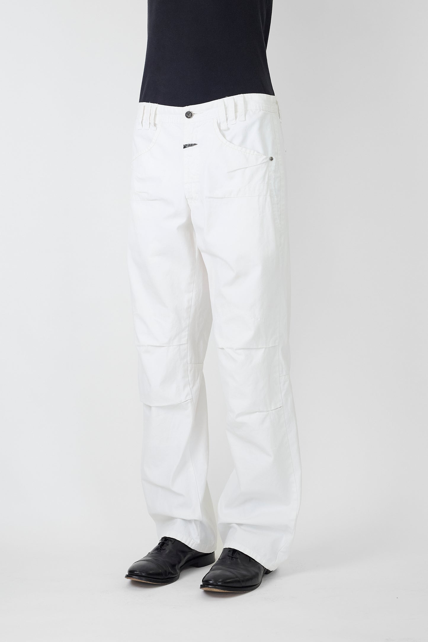 MARITHE FRANCOIS GIRBAUD DESIGNED WHITE WIDE PANTS