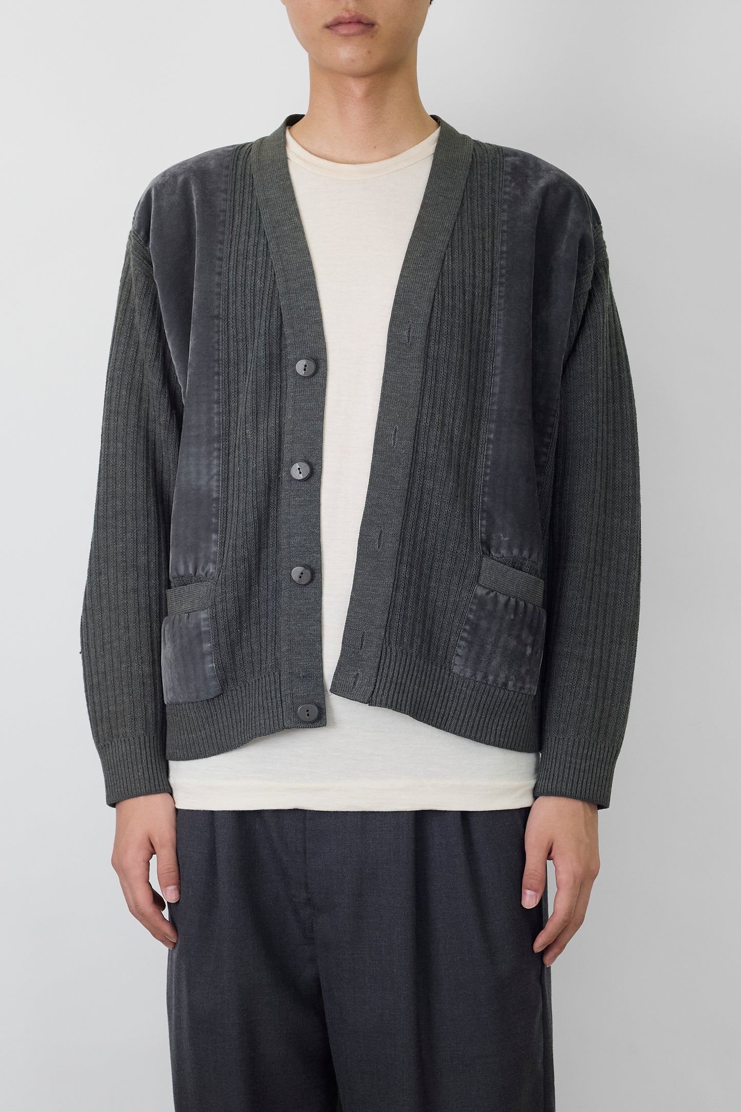 VINTAGE DESIGNED GRAY WOOL KNIT MADE IN BELGIUM