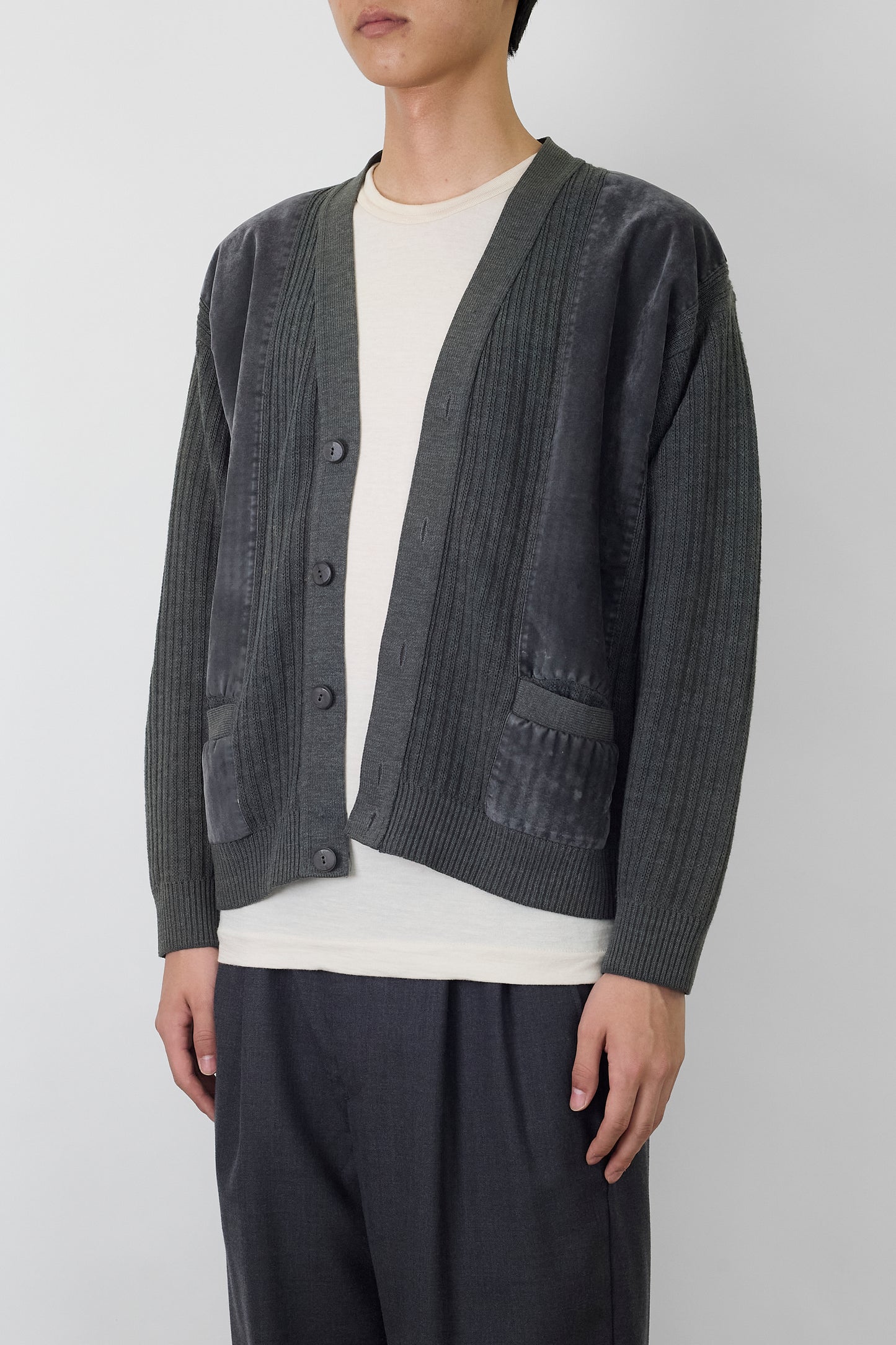 VINTAGE DESIGNED GRAY WOOL KNIT MADE IN BELGIUM