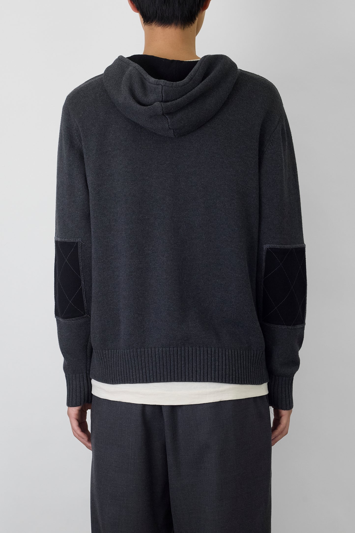 VINTAGE GRAY COTTON KNIT HOODIE