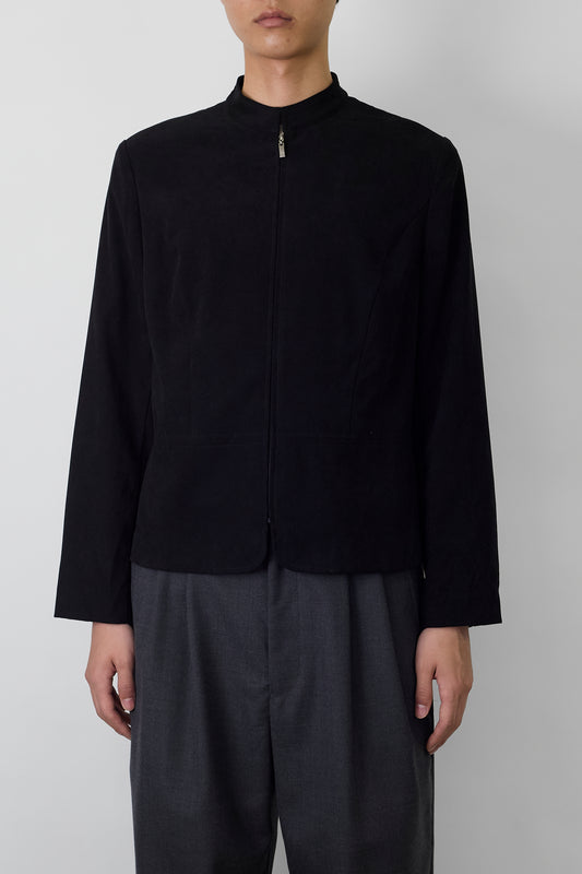 VINTAGE DESIGNED BLACK ZIP UP JACKET