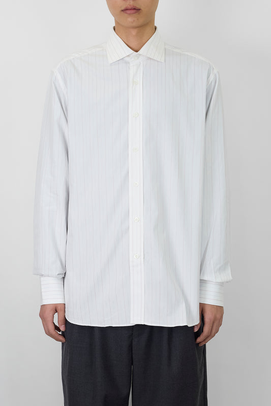 PRADA WHITE STRIPE WIDE SHIRT MADE IN ITALY