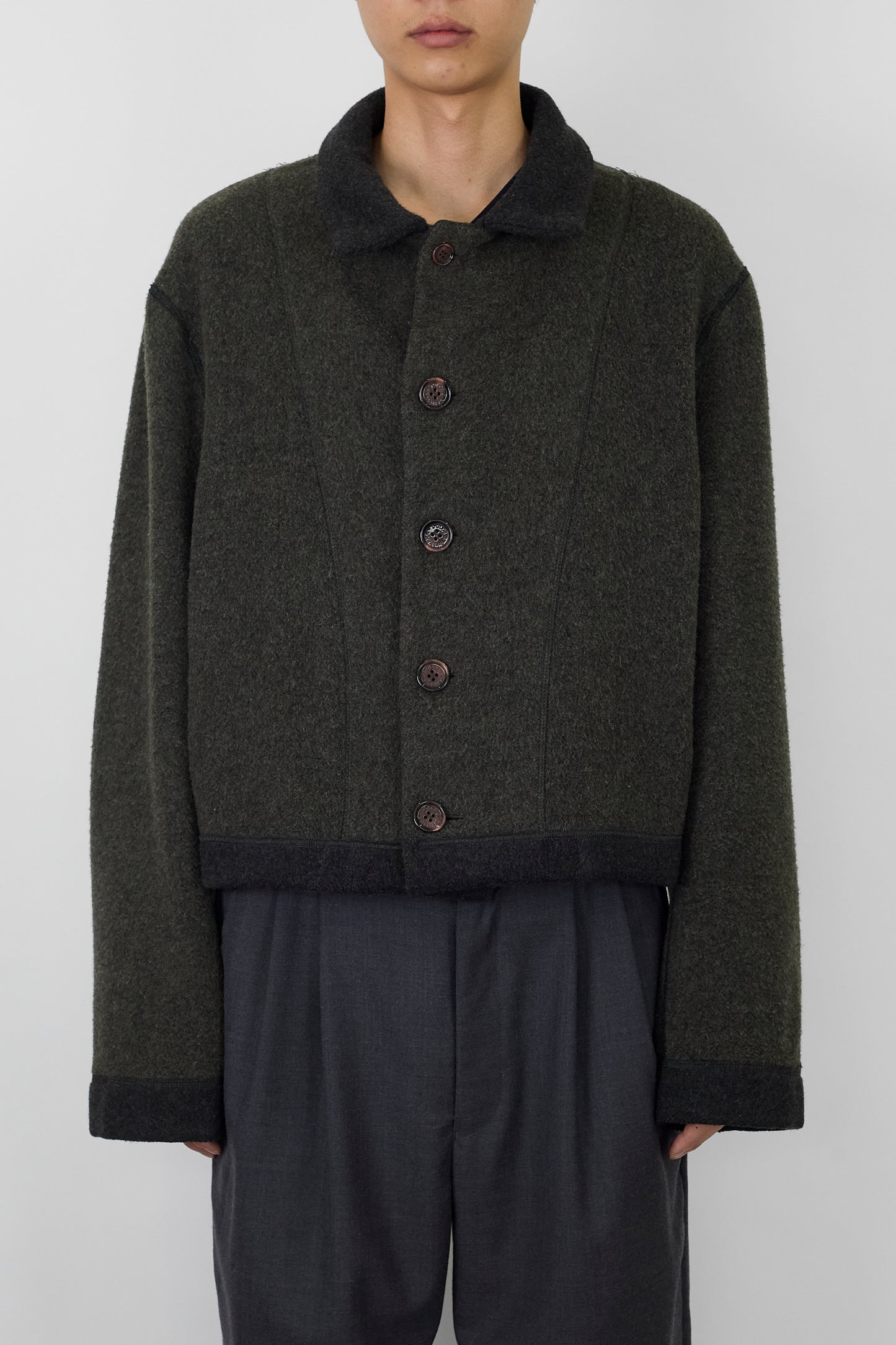 DOLCE&GABBANA GRAY CASHMERE SHORT JACKET MADE IN ITALY