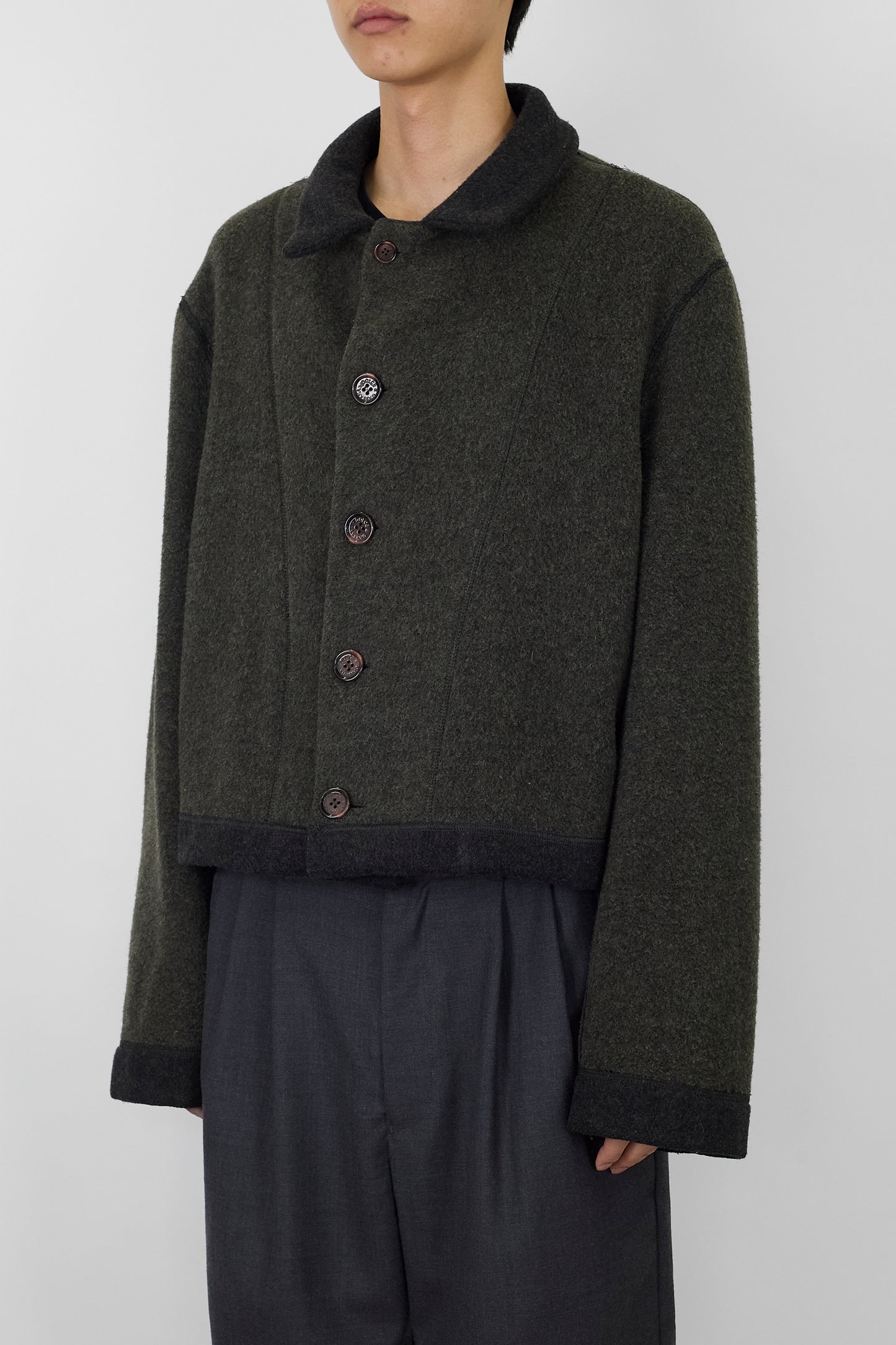 DOLCE&GABBANA GRAY CASHMERE SHORT JACKET MADE IN ITALY