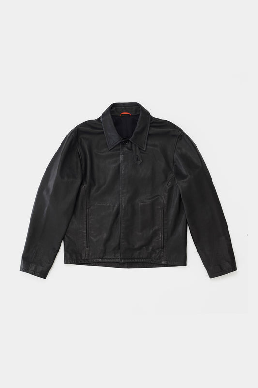 NTRUL MINIMAL LEATHER JACKET BLACK