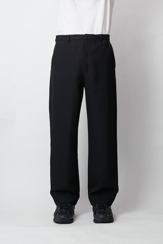 ACNE STUDIOS BLACK WOOL WIDE PANTS