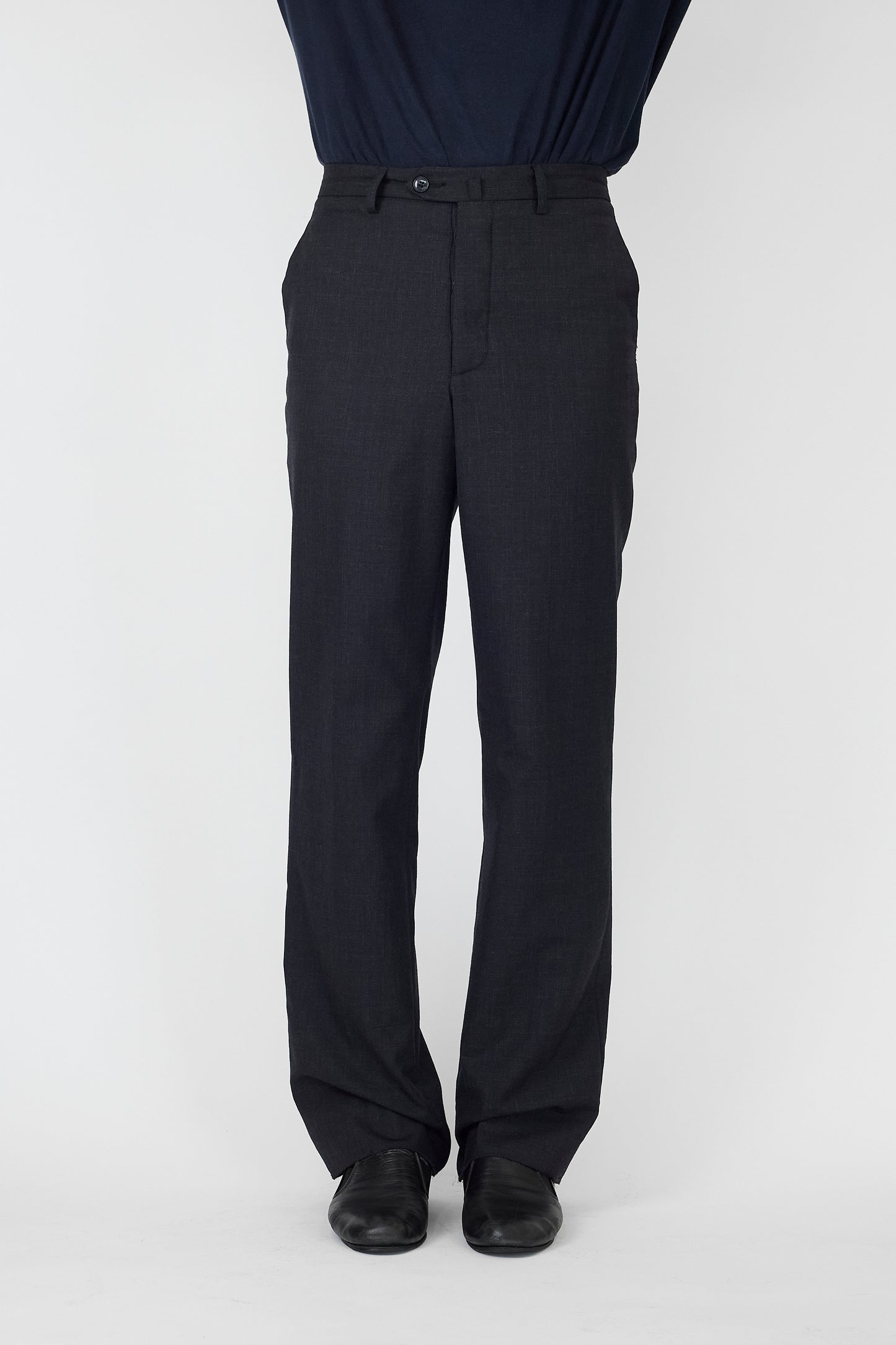AGNES B. HOMME GRAY WOOL PANTS MADE IN FRANCE