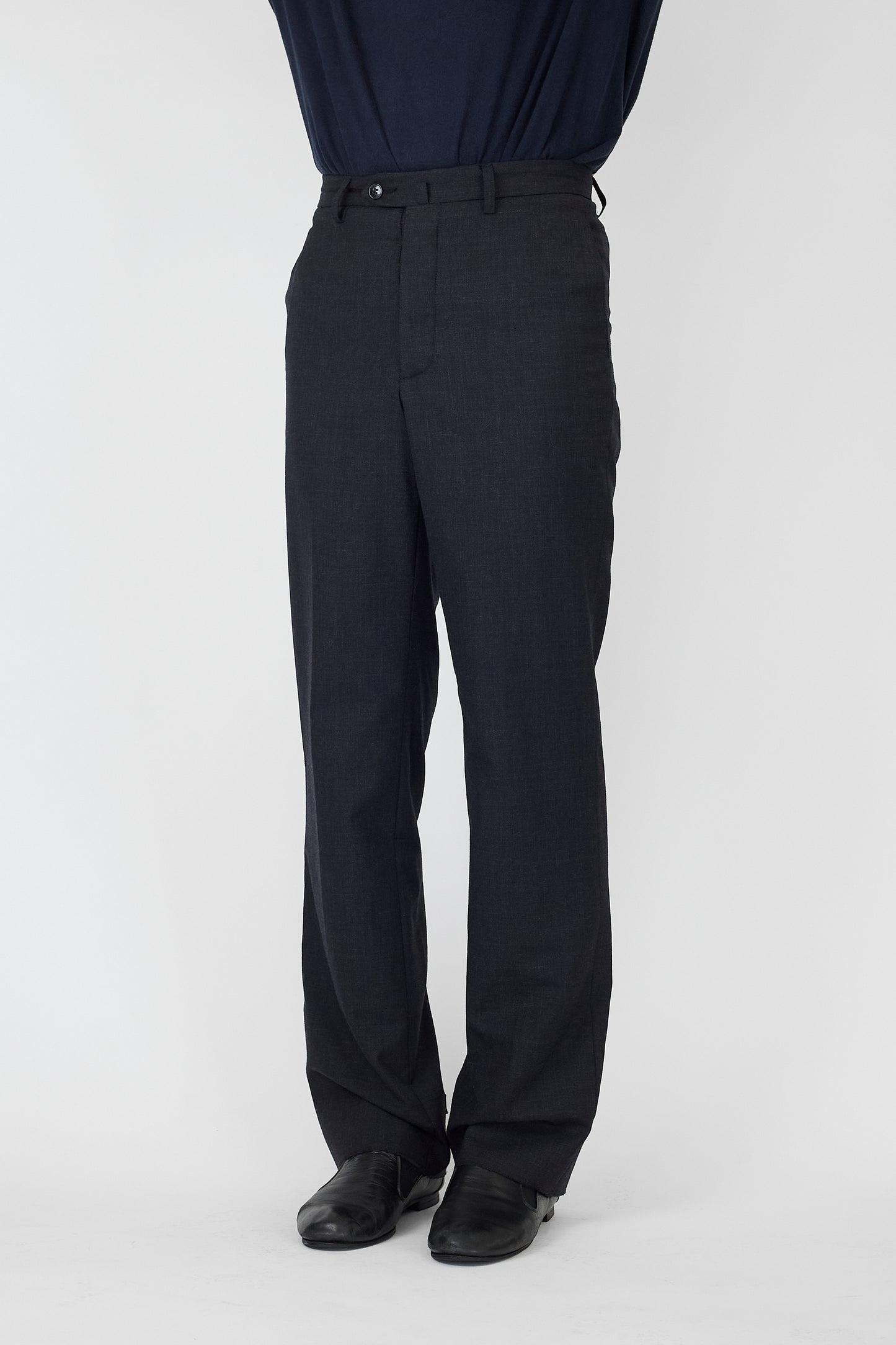 AGNES B. HOMME GRAY WOOL PANTS MADE IN FRANCE