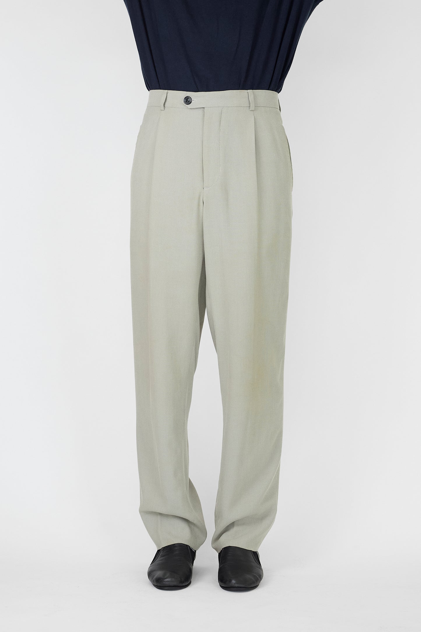 ARMANI COLLEZIONI KHAKI GRAY WIDE PANTS MADE IN ITALY