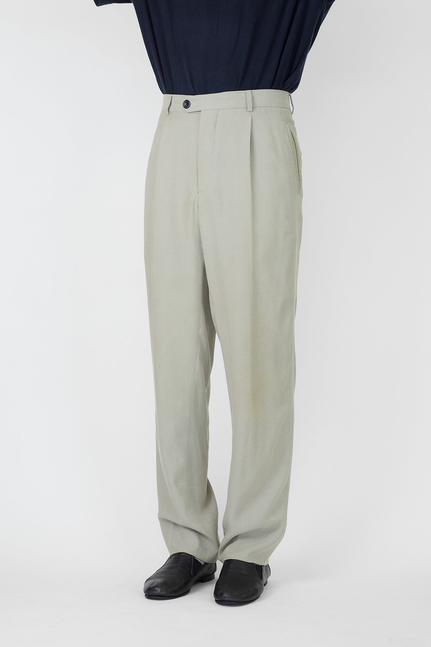 ARMANI COLLEZIONI KHAKI GRAY WIDE PANTS MADE IN ITALY