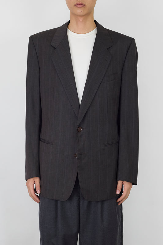 GIAN FRANCO FERRE GRAY WOOL TAILORED JACKET MADE IN ITALY