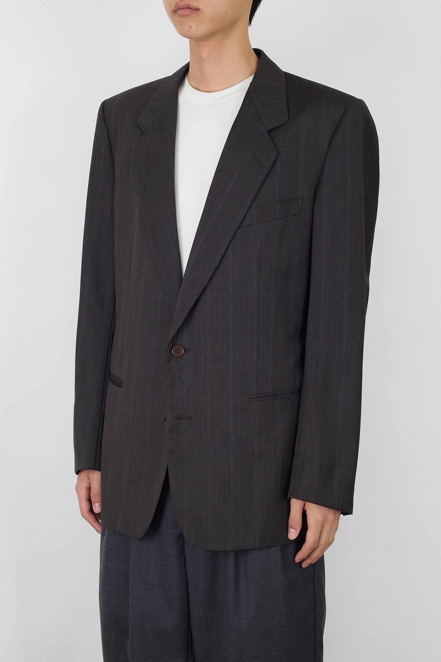 GIAN FRANCO FERRE GRAY WOOL TAILORED JACKET MADE IN ITALY
