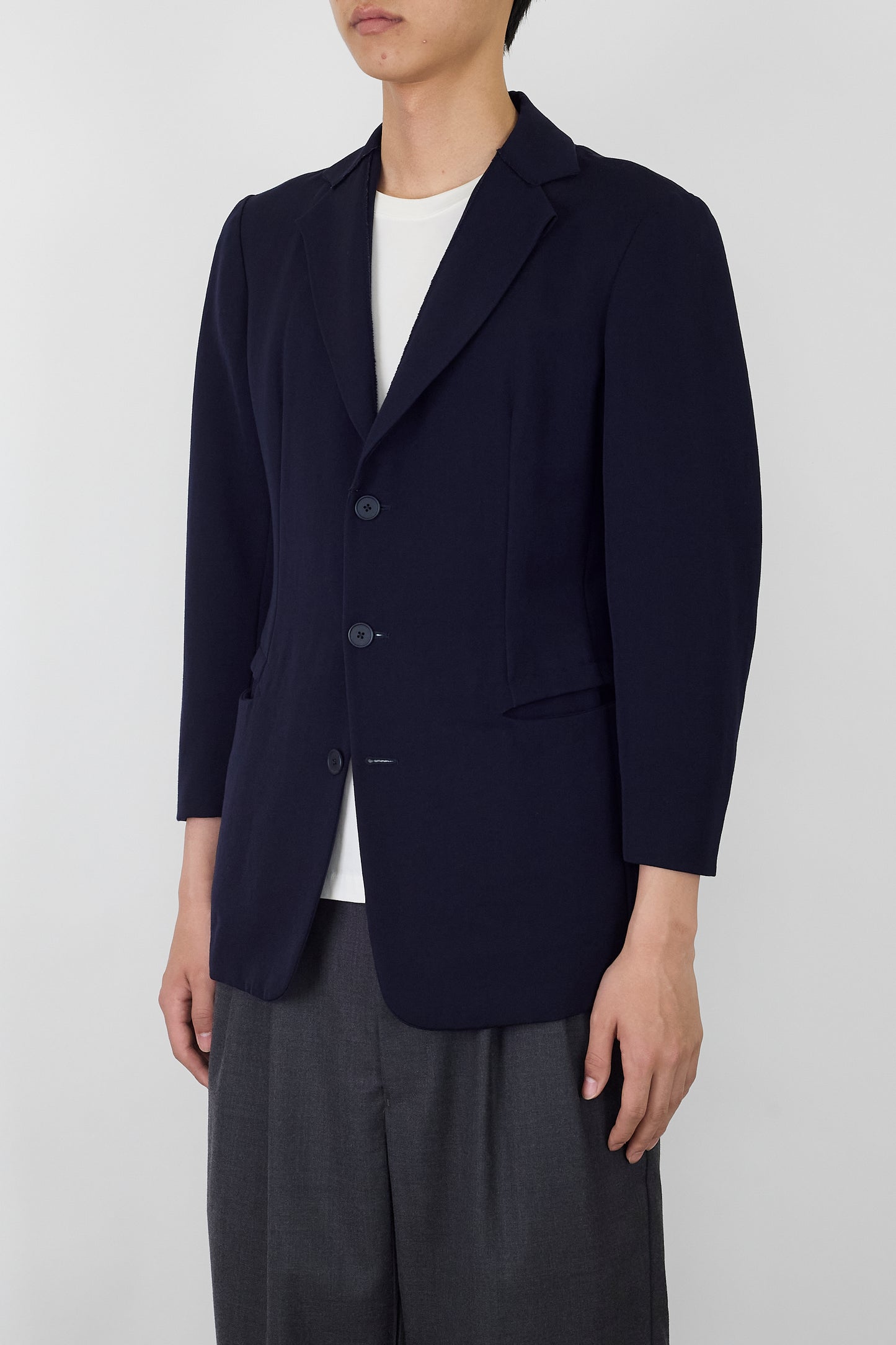 BOTTEGA VENETA NAVY WOOL TAILORED JACKET MADE IN ITALY