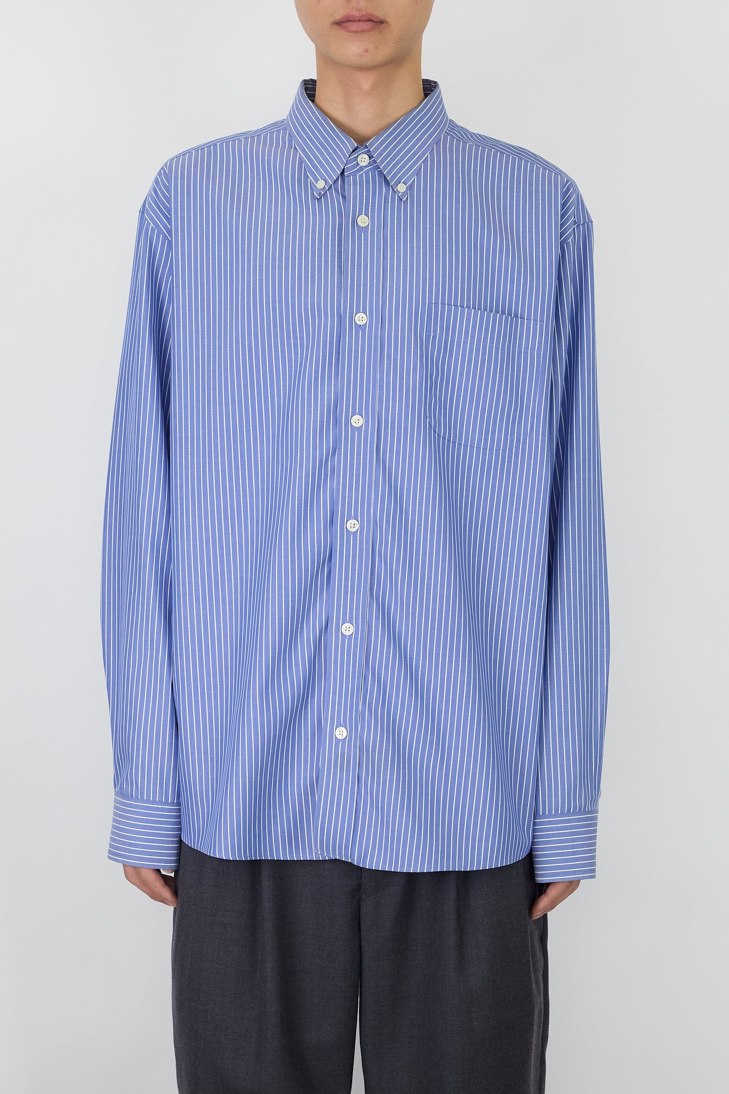 EDDIE BAUER SKY BLUE STRIPE WIDE SHIRT