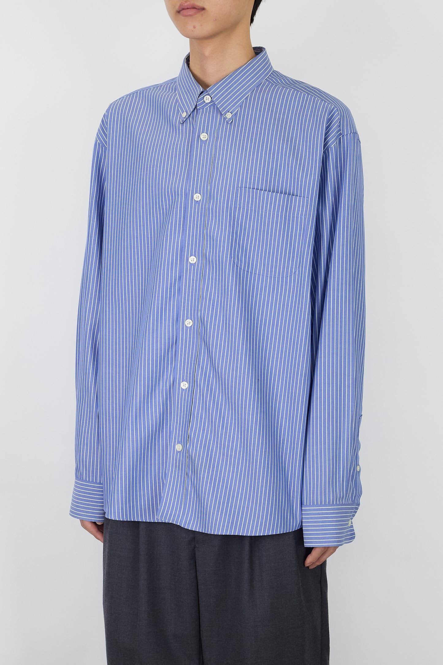 EDDIE BAUER SKY BLUE STRIPE WIDE SHIRT
