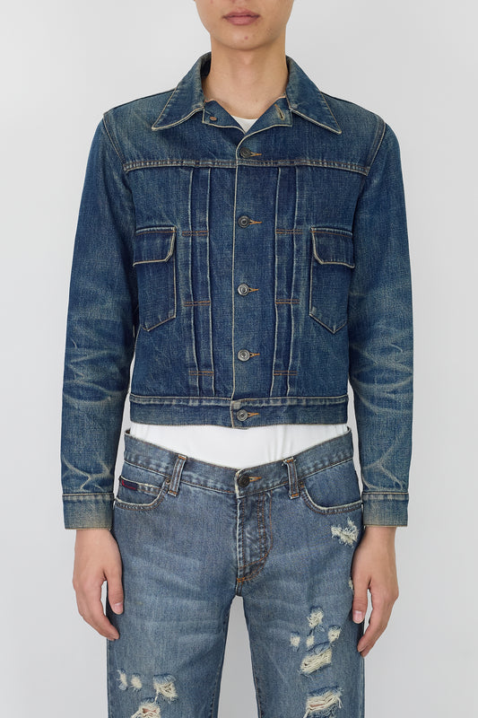 A.P.C. BLUE DENIM SHORT JACKET MADE IN FRANCE