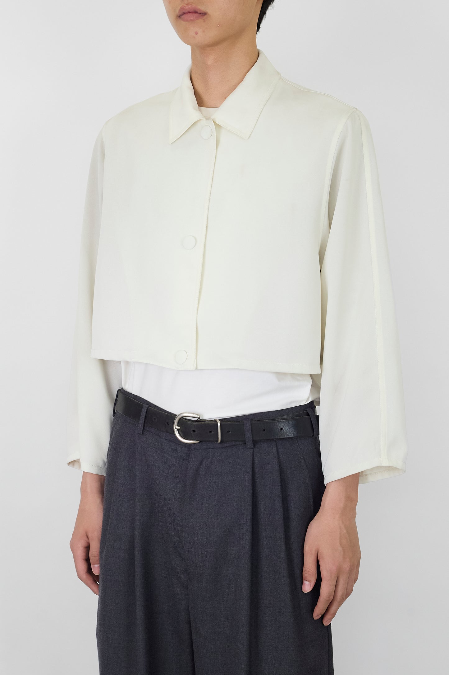 VINTAGE WHITE SHORT SHIRT JACKET MADE IN ITALY