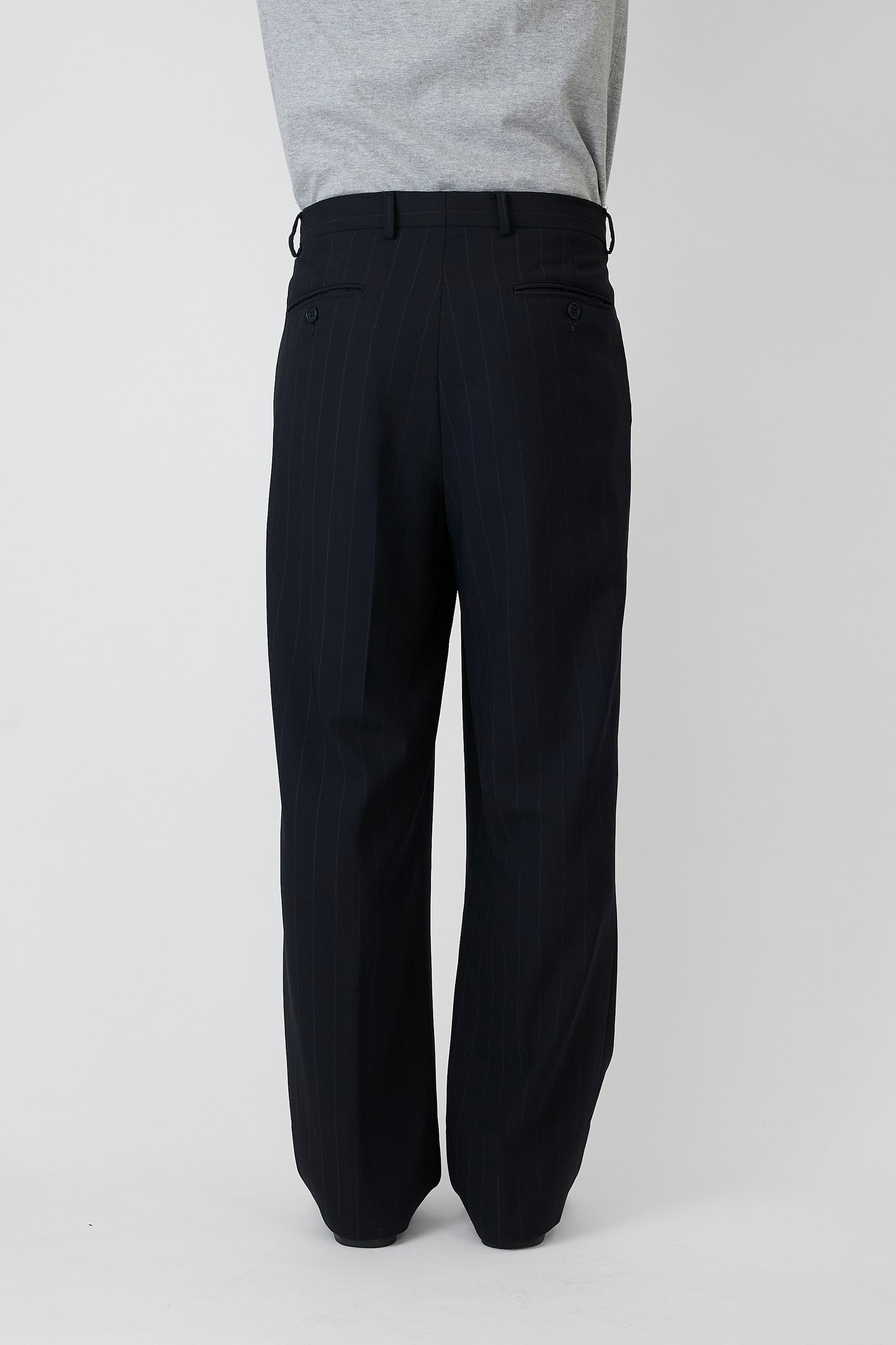 EMPORIO ARMANI NAVY WOOL WIDE PANTS MADE IN ITALY