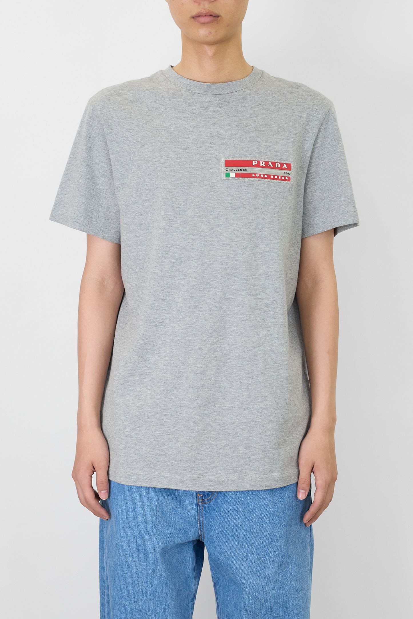 PRADA SPORT GRAY HALF SLEEVE TEE SHIRT