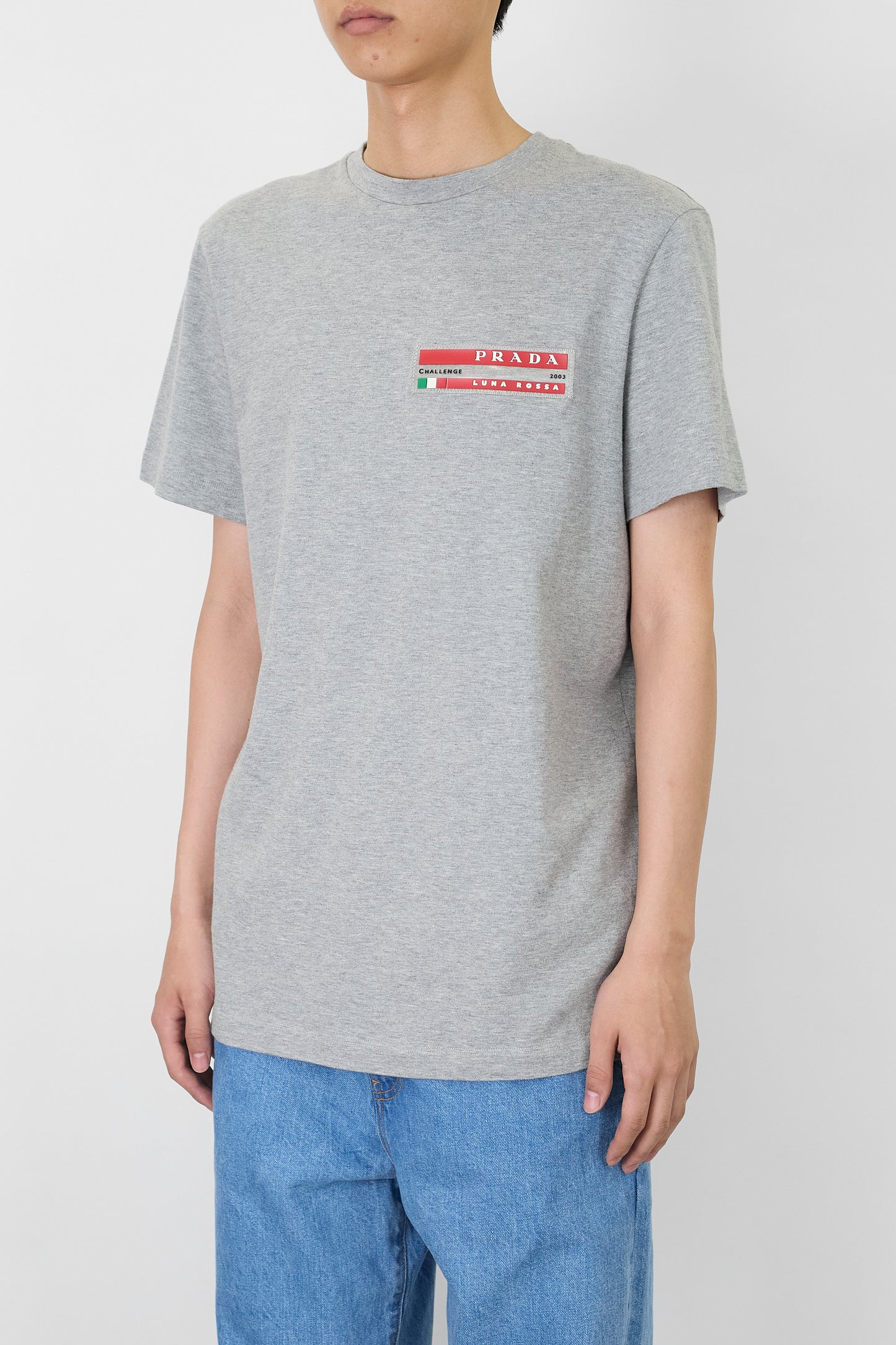 PRADA SPORT GRAY HALF SLEEVE TEE SHIRT