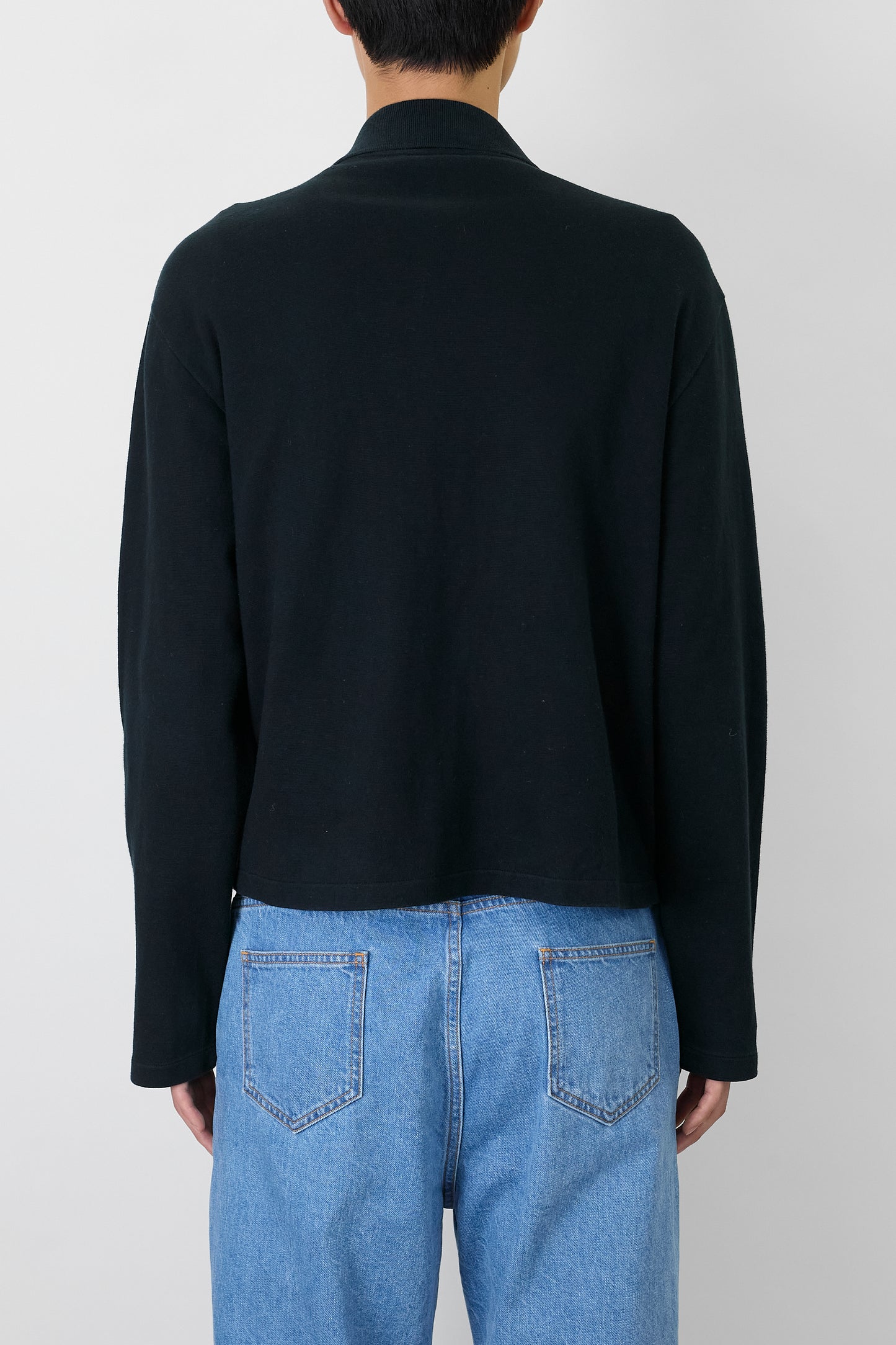 AGNES B. HOMME BLACK ZIP UP SHORT KNIT  MADE IN FRANCE