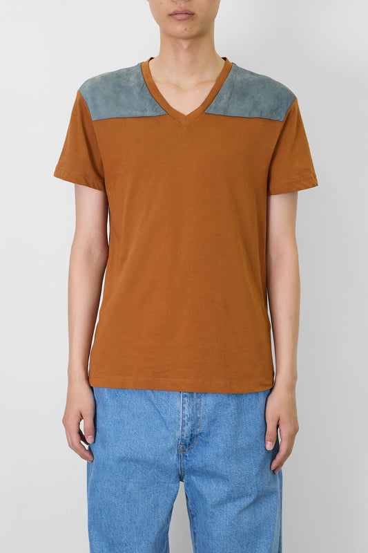 PRADA DESIGNED BROWN  HALF SLEEVE TEE SHIRT MADE IN TURKEY